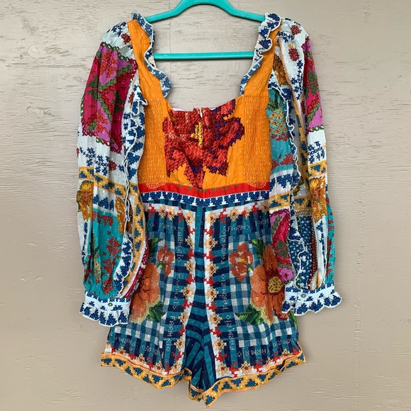 FARM RIO Summer Vibes Stitches Romper (NWT) - Picture 14 of 16